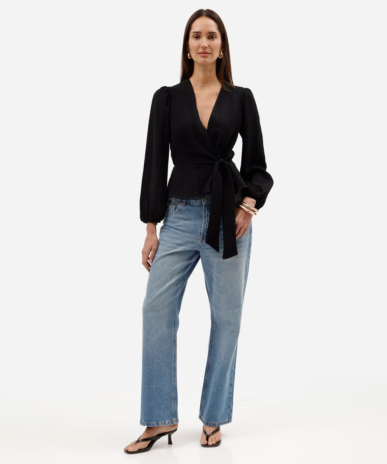 calça baggy feminina jeans cintura média azul