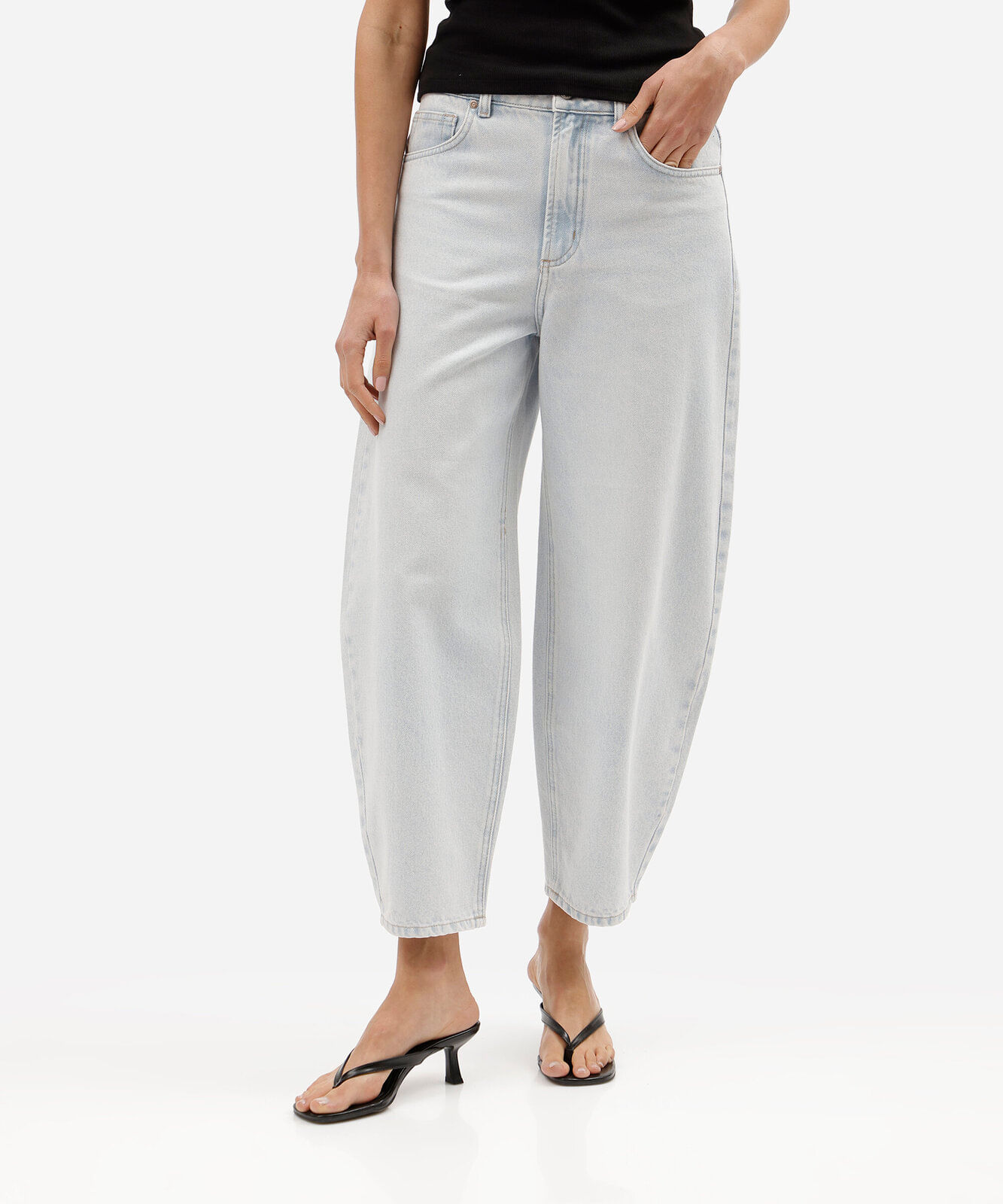 calça baggy feminina jeans cintura média azul