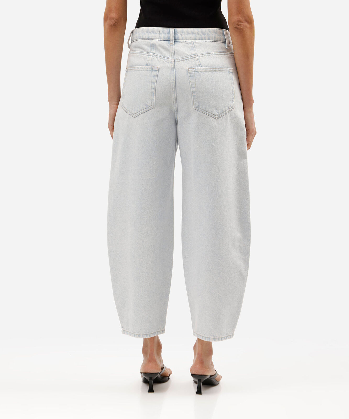 calça baggy feminina jeans cintura média azul