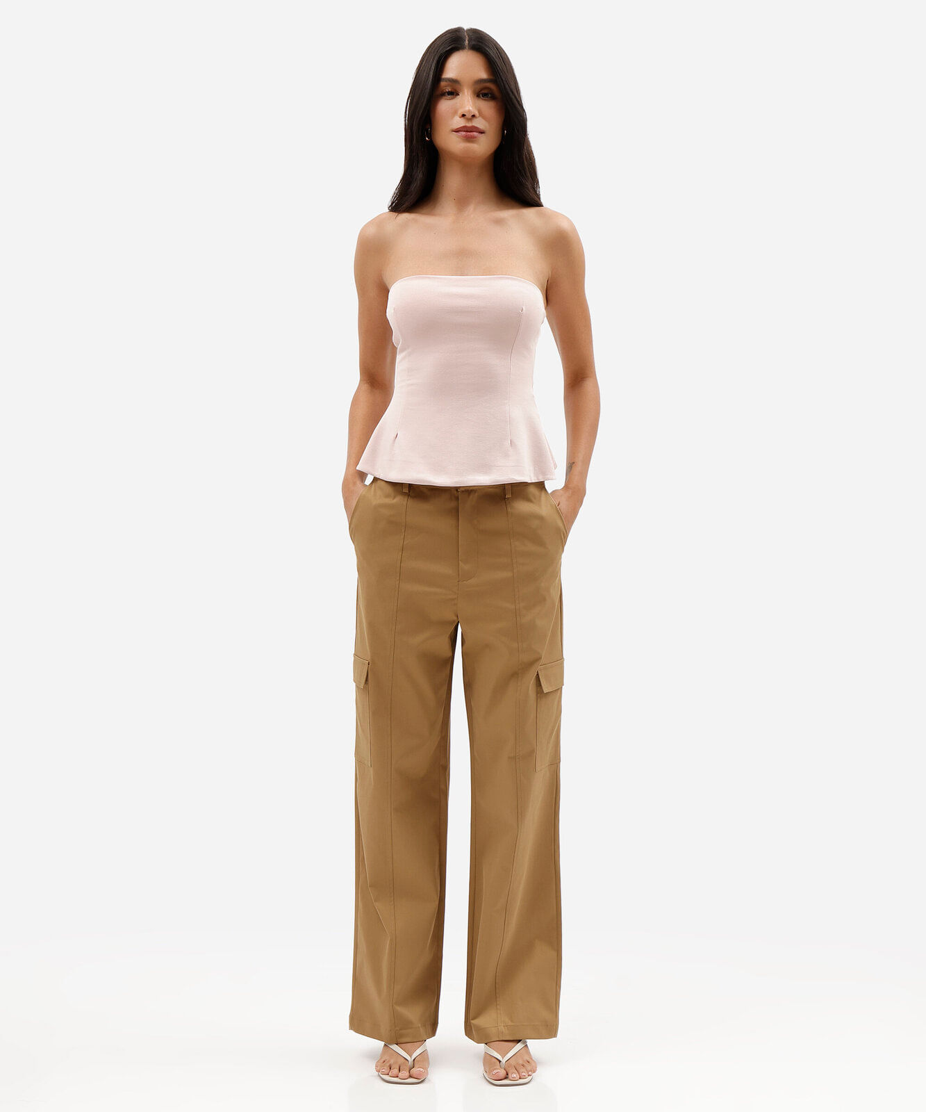 blusa peplum feminina sem alça rosa