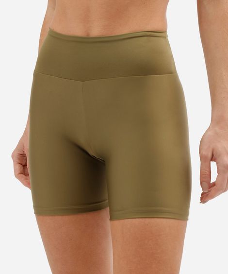 bermuda cliclista esportiva feminina de poliamida com bolso verde
