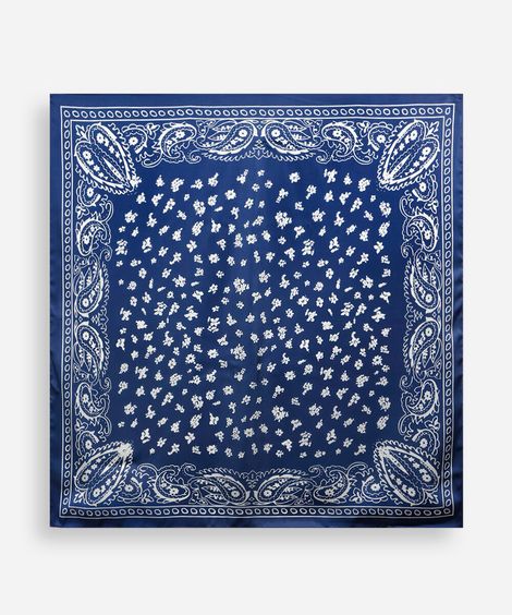 lenço quadrado paisley azul