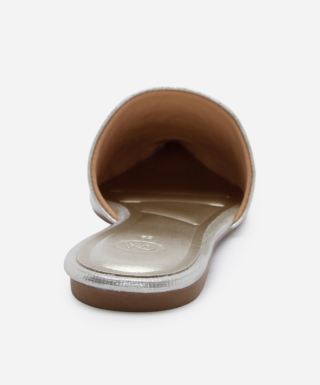 sapatilha mule de bico fino com brilhos dourado