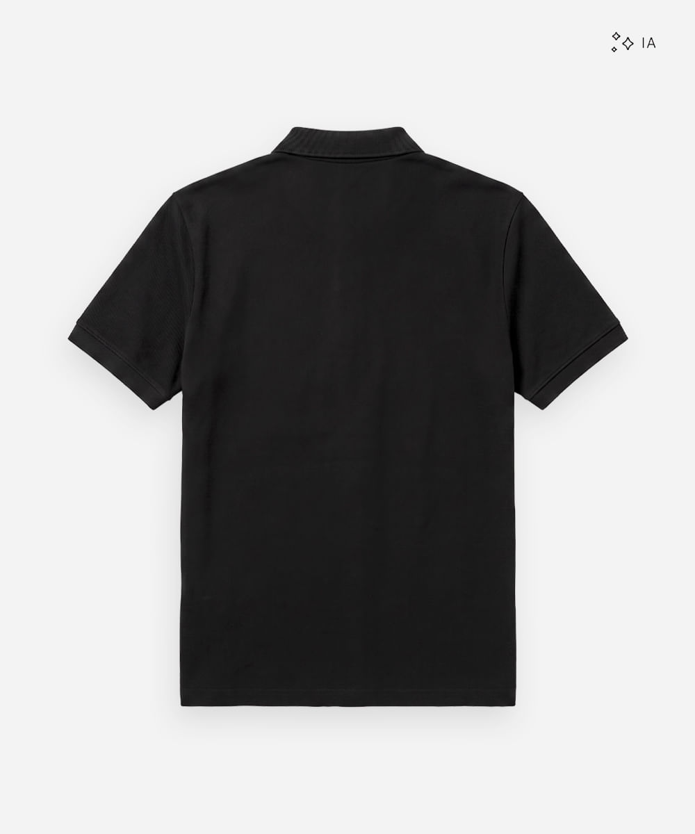 polo masculina de algodão peruano bold manga curta preta