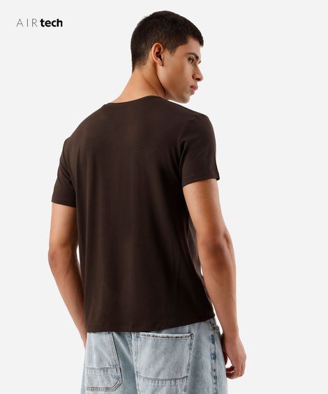 camiseta slim masculina AIRtech marrom