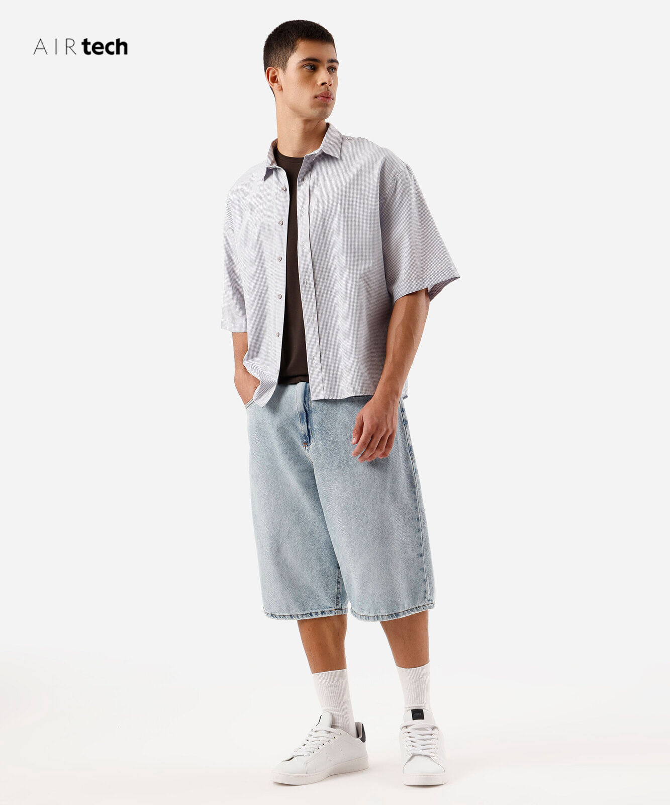 camiseta slim masculina AIRtech marrom