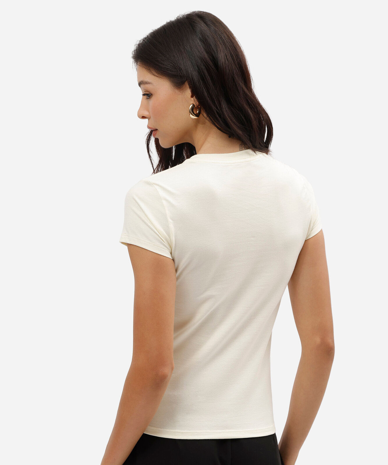 blusa baby look feminina de algodão manga curta estampada amarela
