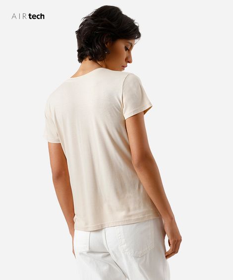 camiseta feminina manga curta AIRtech bege