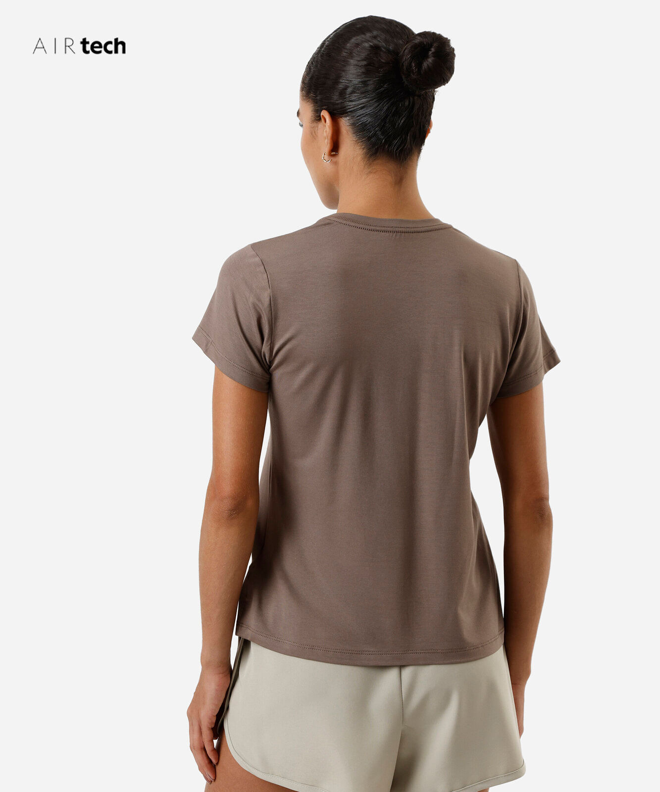 camiseta feminina manga curta AIRtech cinza