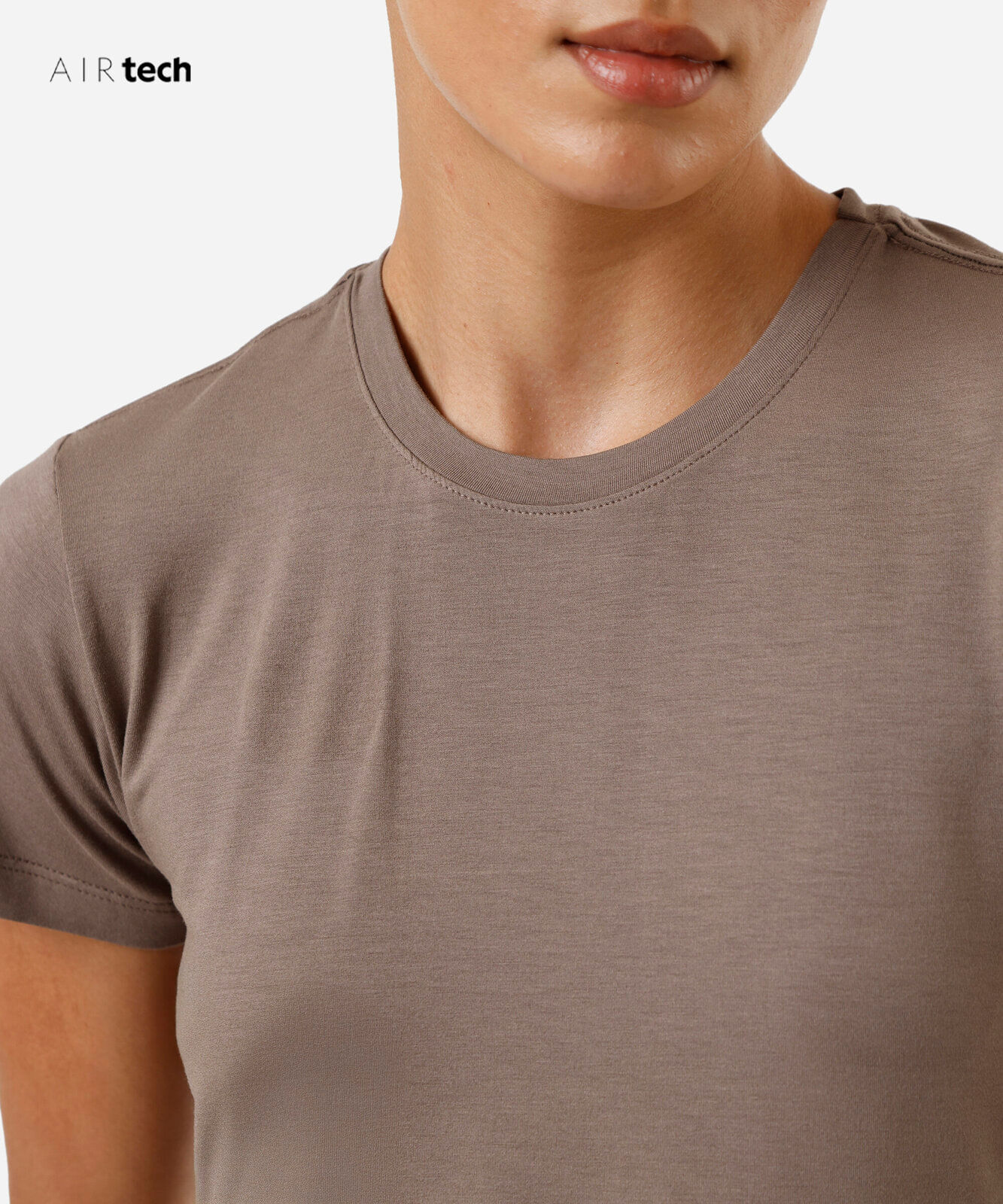 camiseta feminina manga curta AIRtech cinza