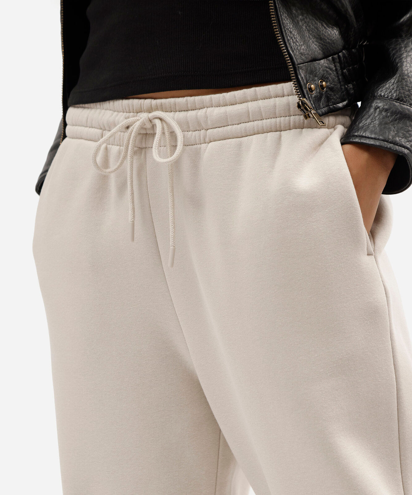 calça jogger balloon feminina de moletom cós elástico cinza