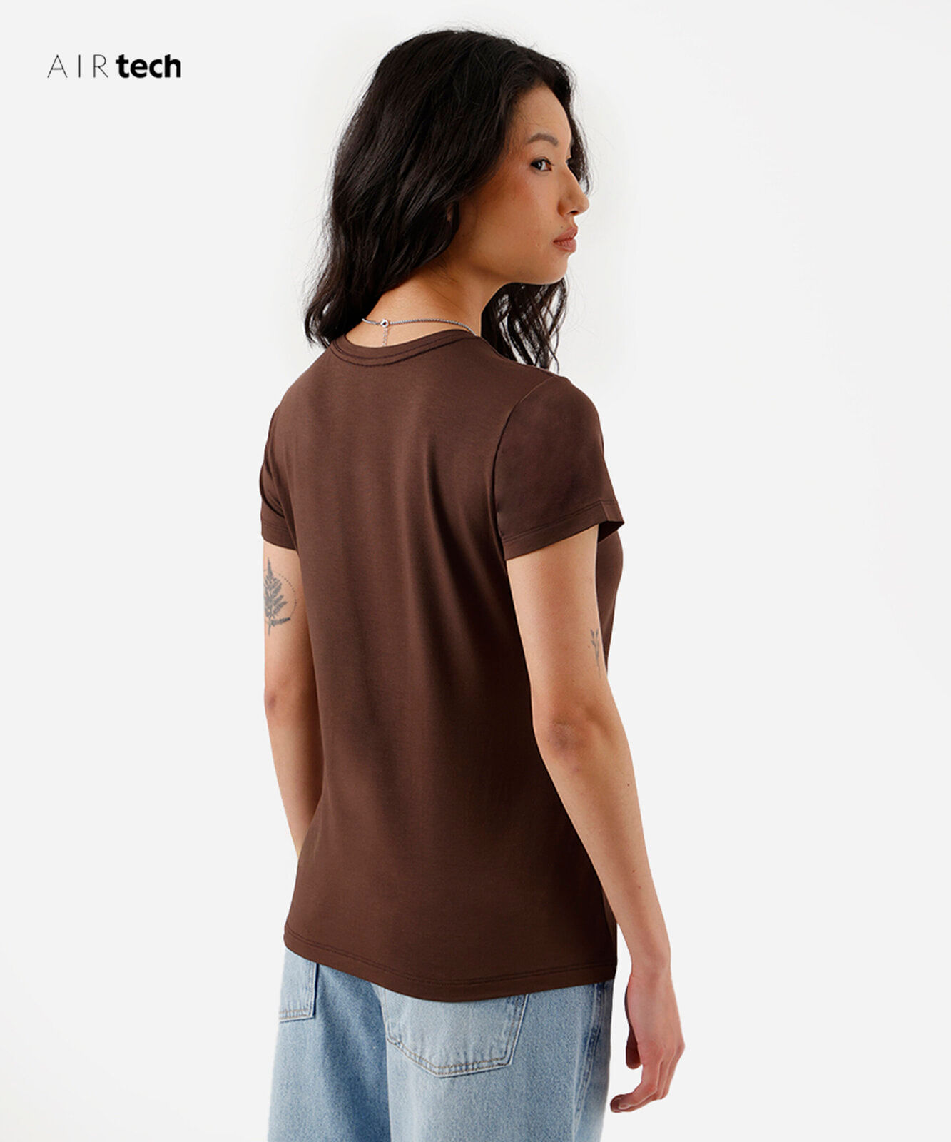 camiseta feminina manga curta AIRtech marrom