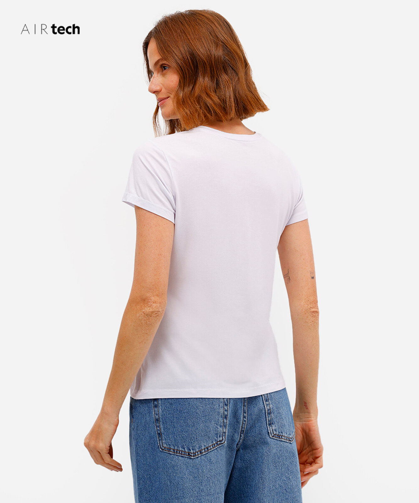 camiseta feminina manga curta AIRtech off white