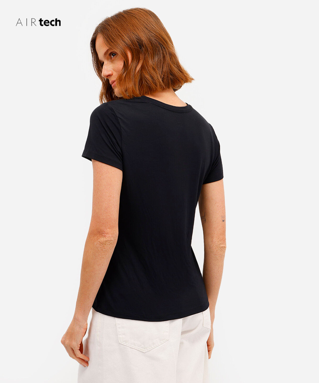 camiseta feminina manga curta AIRtech preta