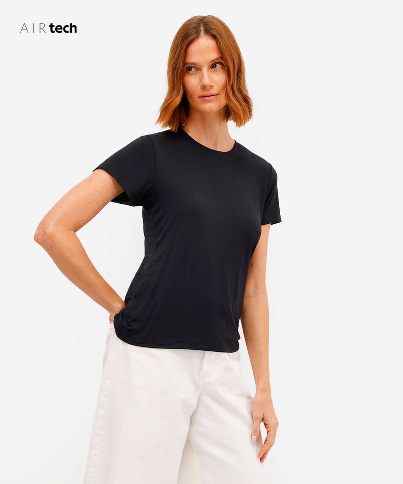 camiseta feminina manga curta AIRtech preta