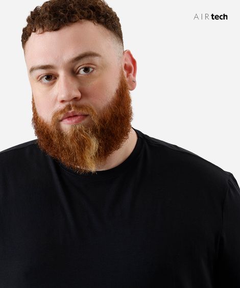 camiseta comfort masculina manga curta AIRtech plus size preta