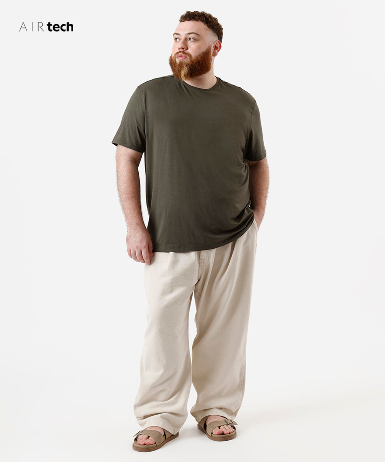 camiseta comfort masculina manga curta AIRtech plus size verde