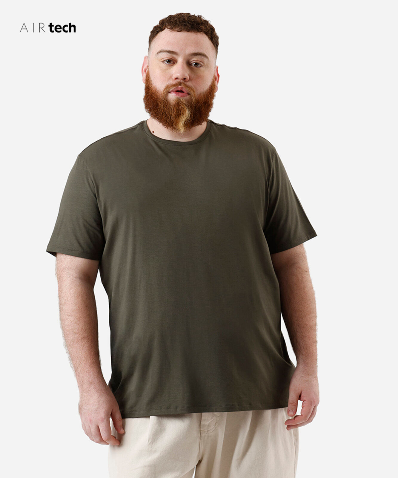 camiseta comfort masculina manga curta AIRtech plus size verde