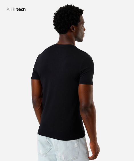 camiseta slim masculina AIRtech preto