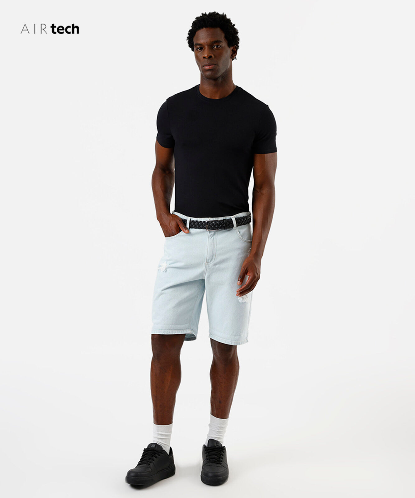 camiseta slim masculina AIRtech preto