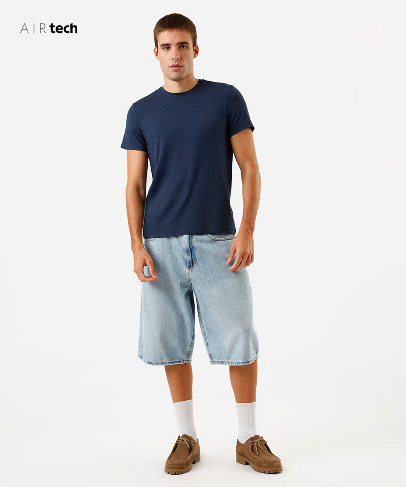 camiseta slim masculina AIRtech azul