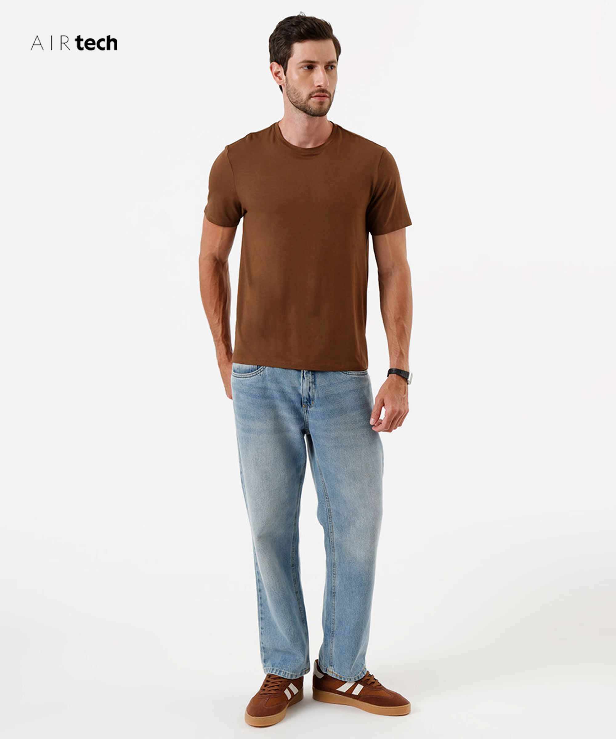 camiseta masculina AIRtech marrom