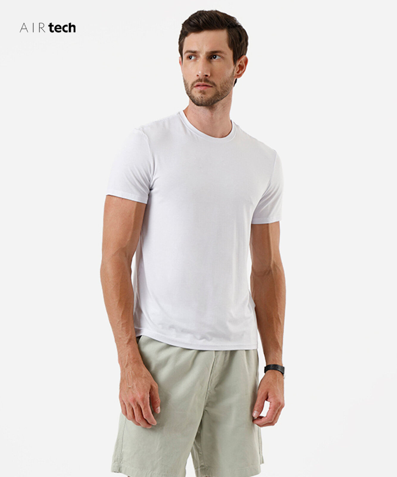 camiseta slim masculina AIRtech branco