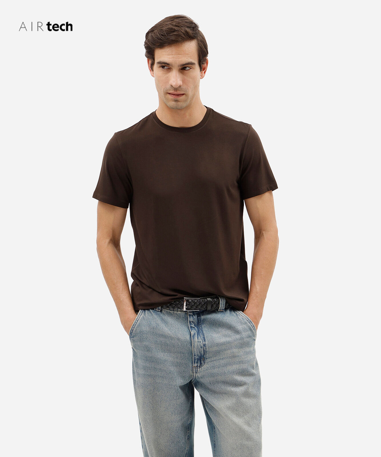 camiseta masculina manga curta AIRtech marrom