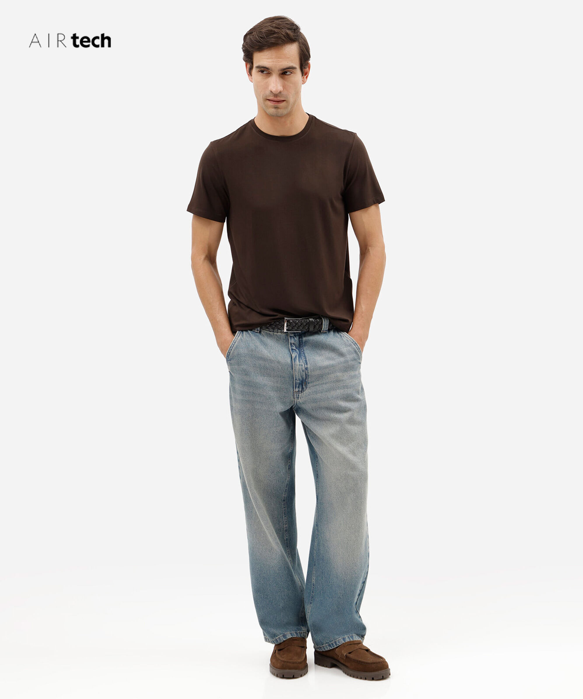 camiseta masculina manga curta AIRtech marrom