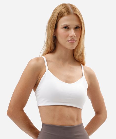 top alça fina bojo removível esportivo branco
