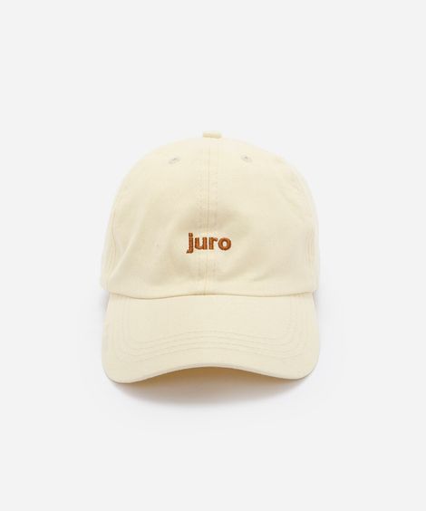 boné aba curva de sarja bordado amarelo
