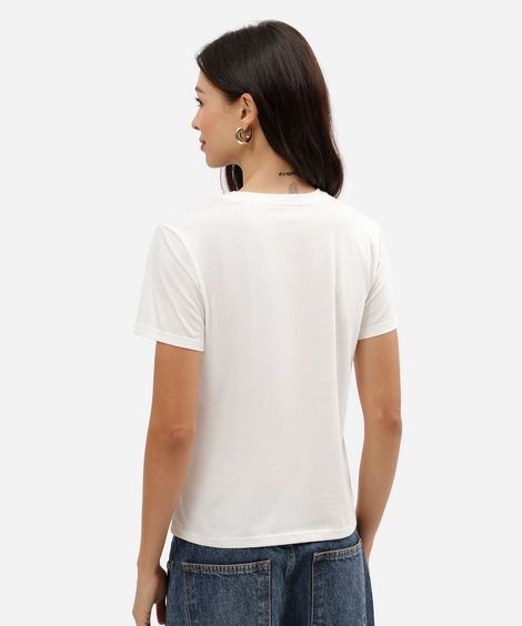camiseta feminina de algodão manga curta demon slayer off white