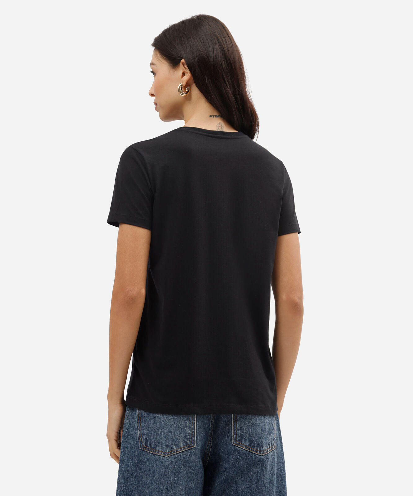 camiseta feminina de algodão manga curta demon slayer preta
