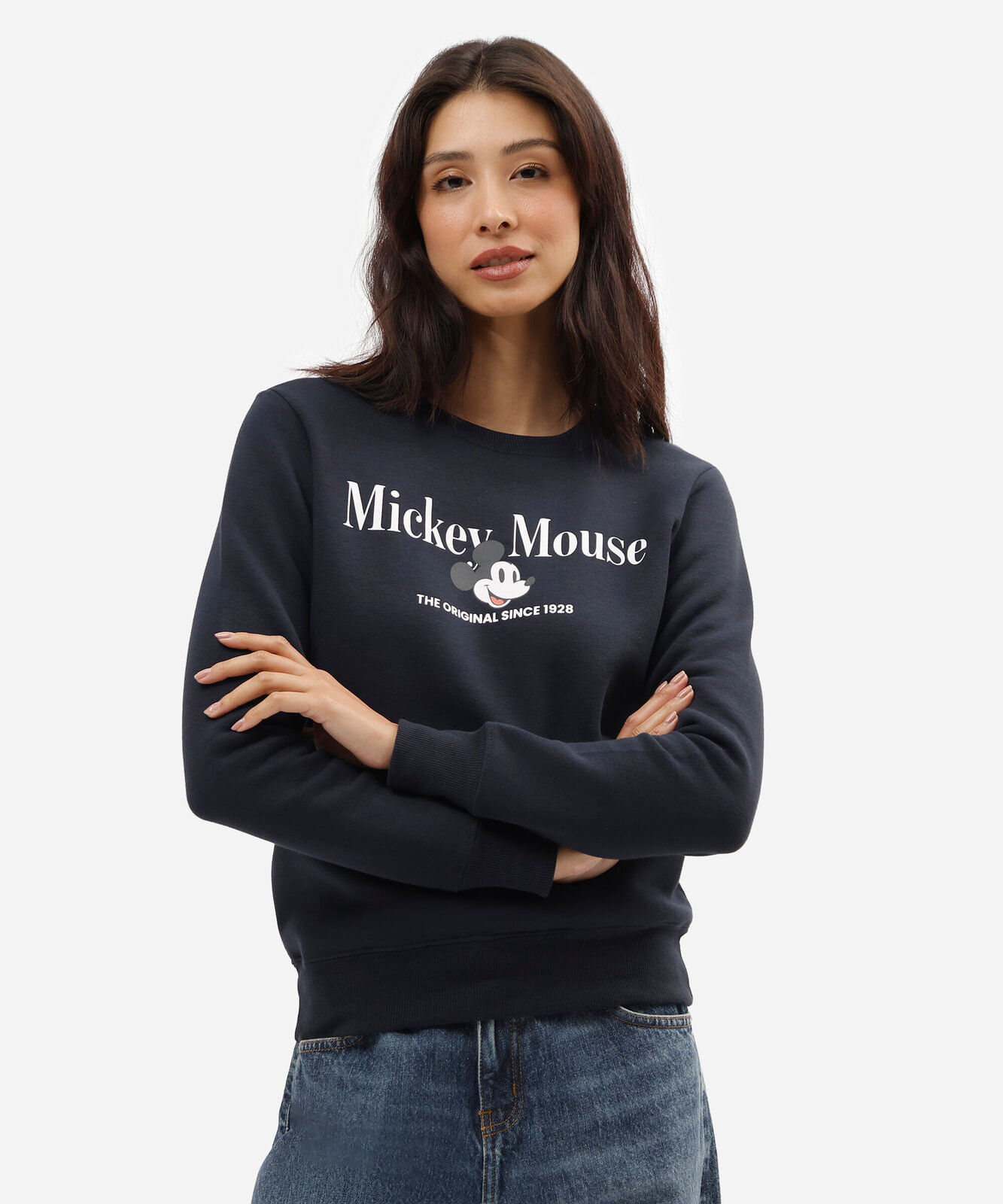blusão feminino de moletom mickey mouse azul