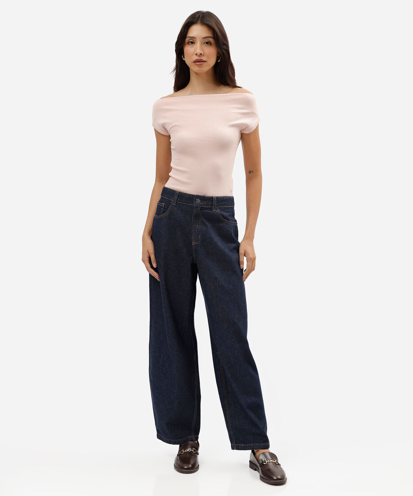 blusa feminina de algodão decote canoa manga curta rosa