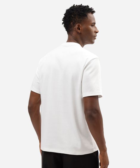 polo masculina de algodão peruano com zíper off white
