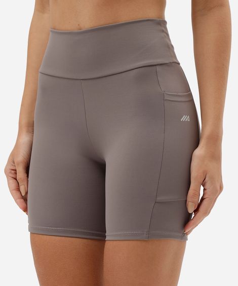 bermuda feminina com bolso esportiva cinza