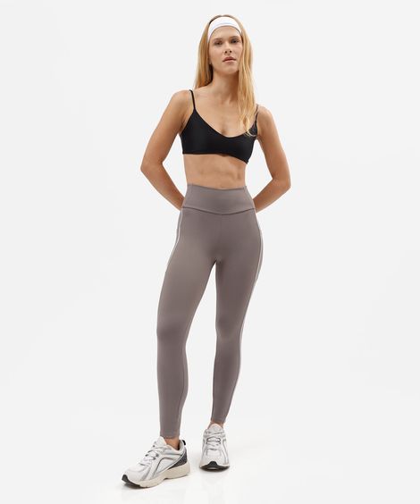 calça legging com bolsos esportiva cinza