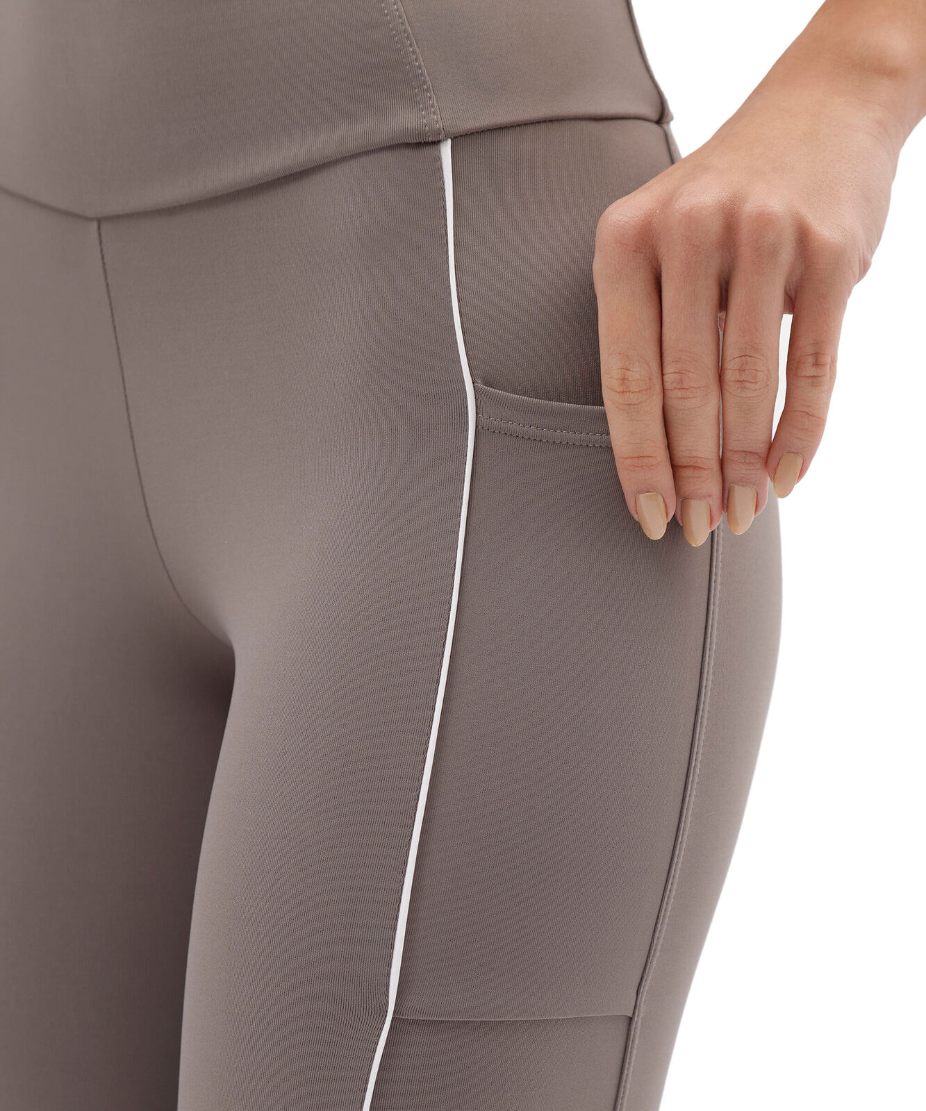 calça legging com bolsos esportiva cinza