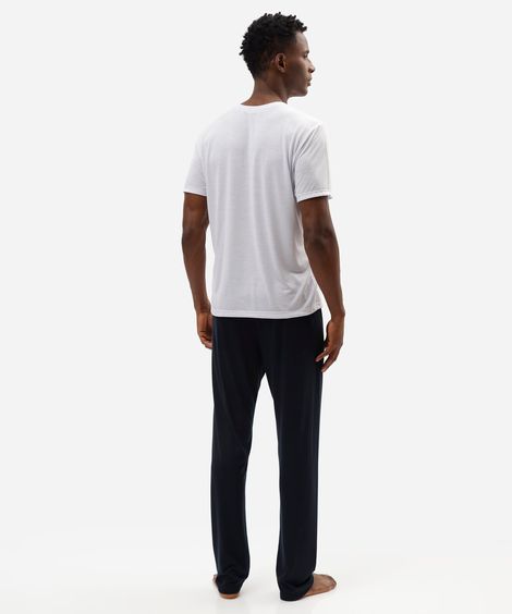 pijama longo masculino com viscose azul