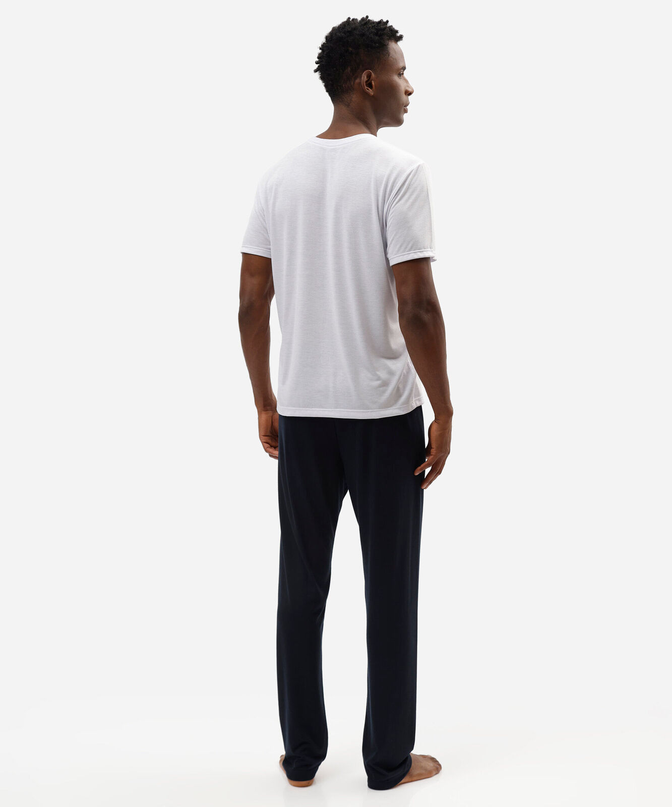 pijama longo masculino com viscose azul