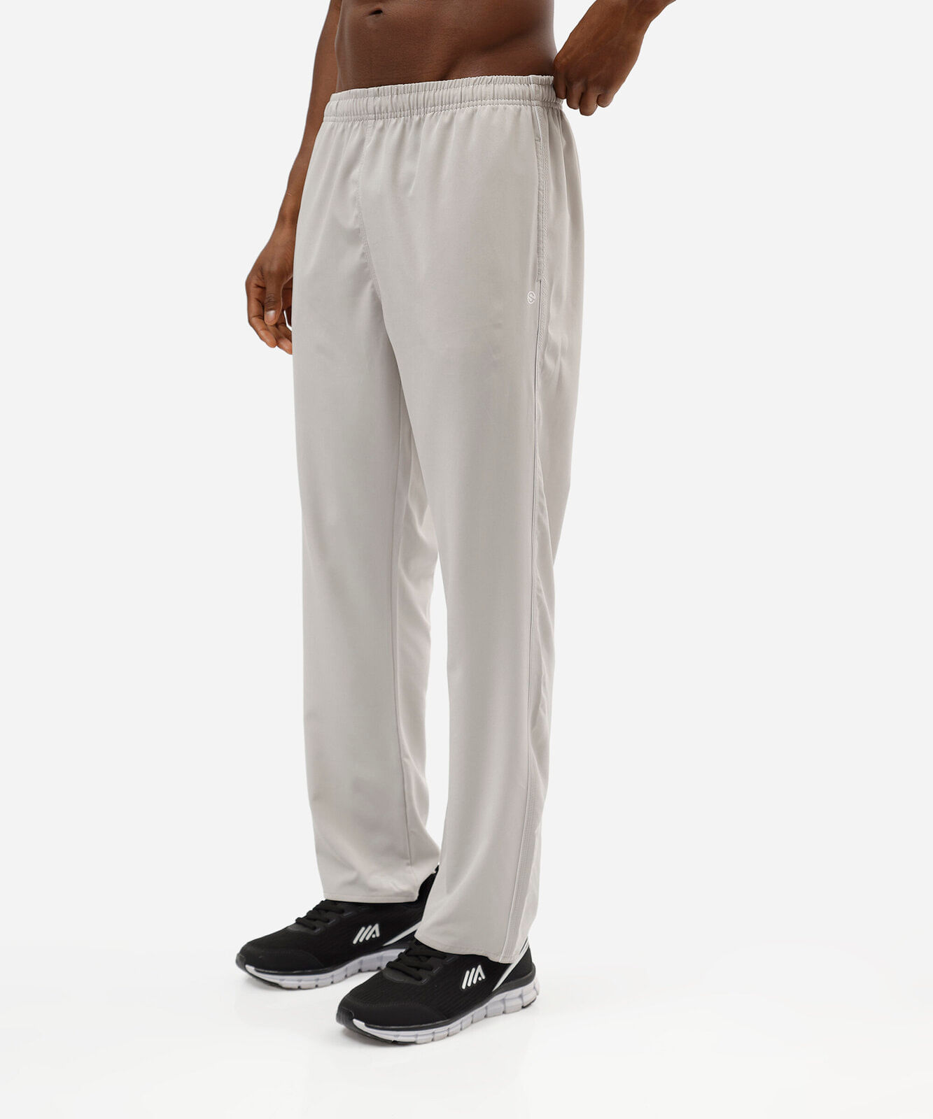 calça masculina esportiva com nervuras cinza