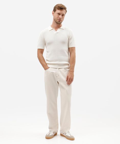 calça jeans masculina wide leg de sarja off white