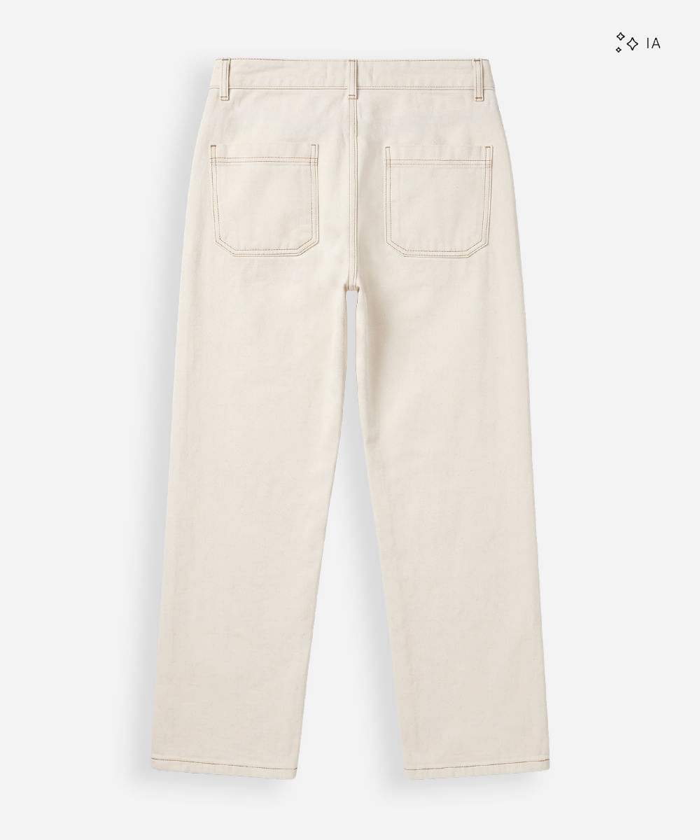 calça jeans masculina wide leg de sarja off white