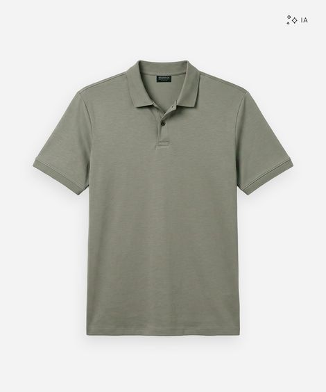 polo masculina de algodão peruano manga curta verde