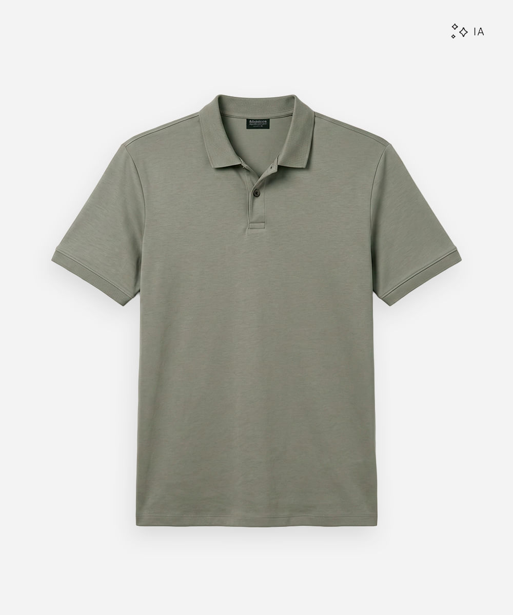 polo masculina de algodão peruano manga curta verde
