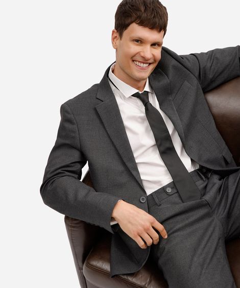 blazer de alfaiataria masculino com bolsos cinza