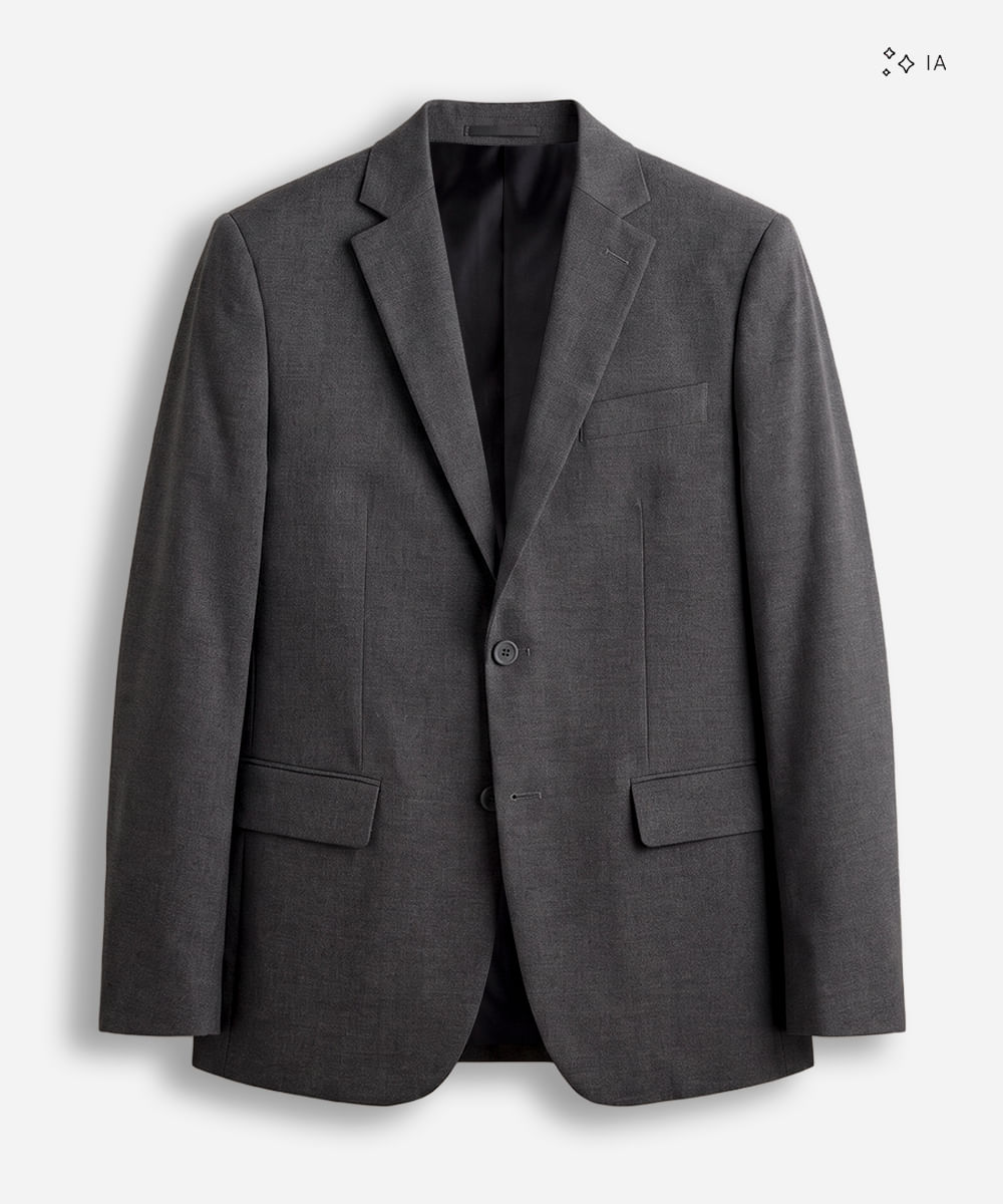 blazer de alfaiataria masculino com bolsos cinza