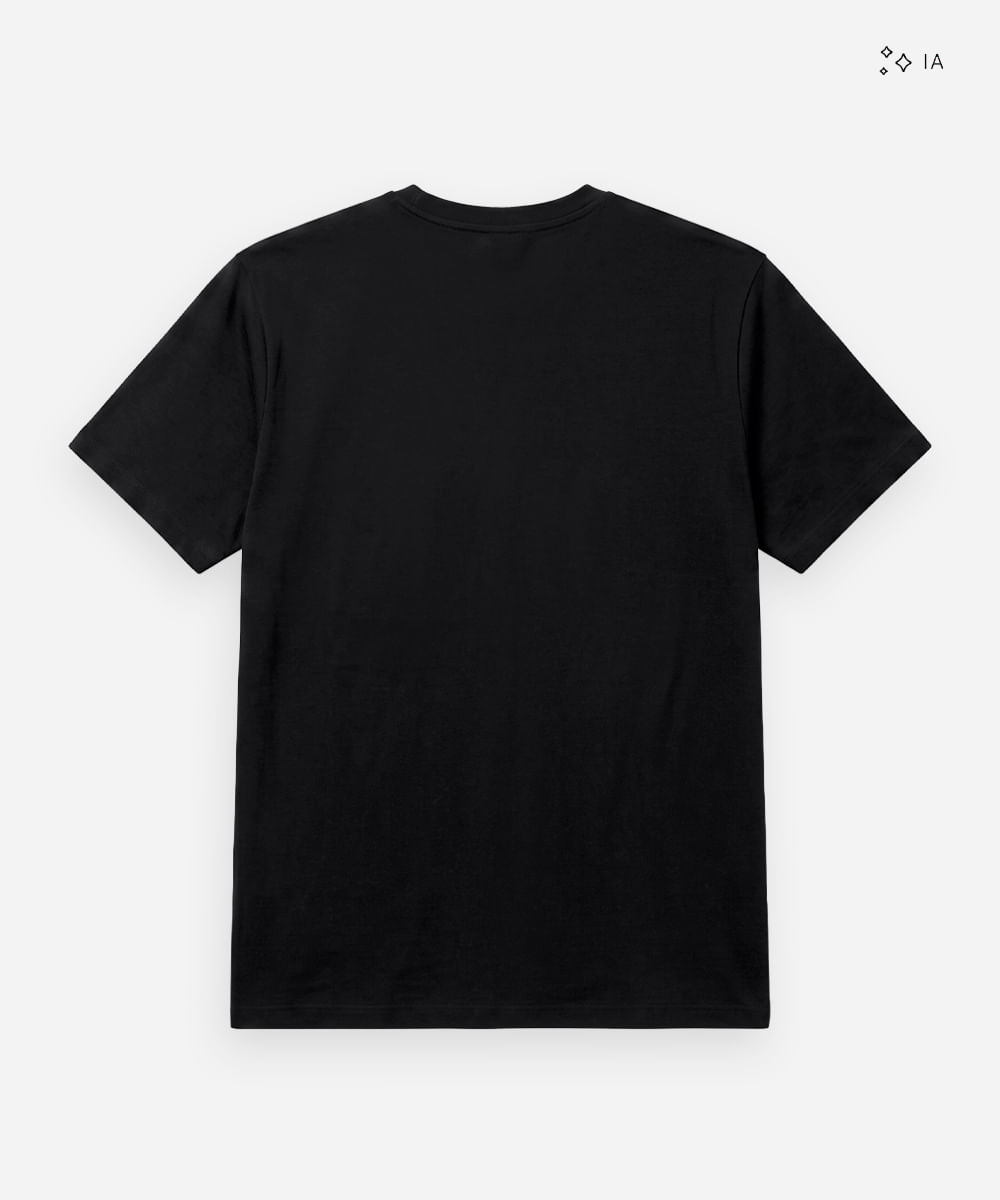 camiseta básica manga curta gola portuguesa - preto