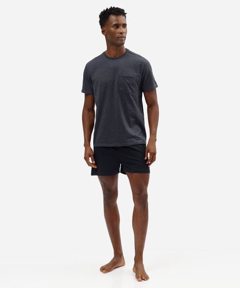 pijama curto masculino com algodão azul